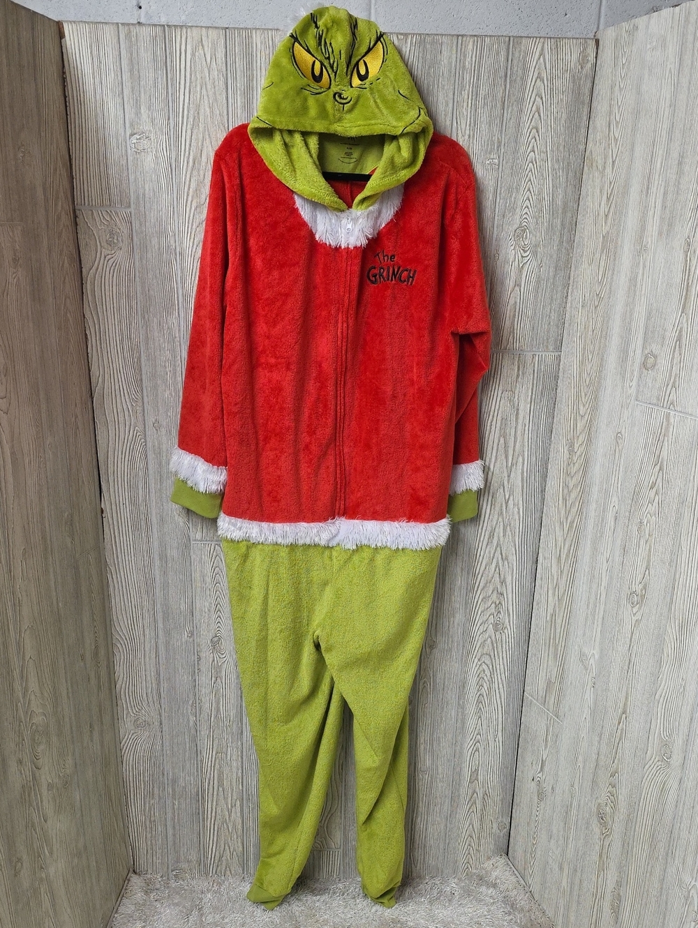 How The Grinch Stole Christmas Grinch Union Suit One Piece Costume Adult Size XL